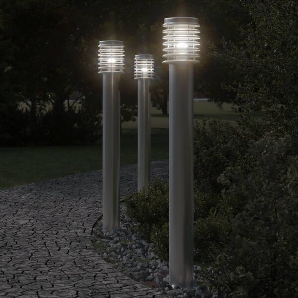 Lampadaire Extérieur 110cm Argenté Inox - Jusqu'à -35% !