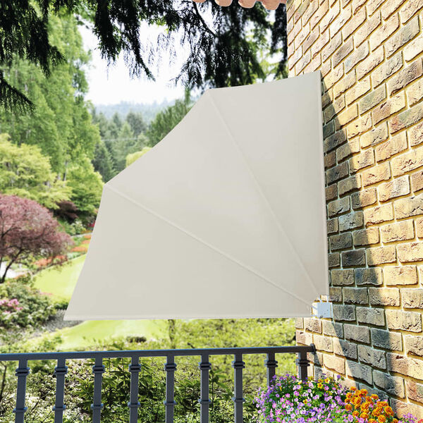 Écran de balcon pliable 140x140 cm Crème : Jusqu'à 35.0% de réduction !