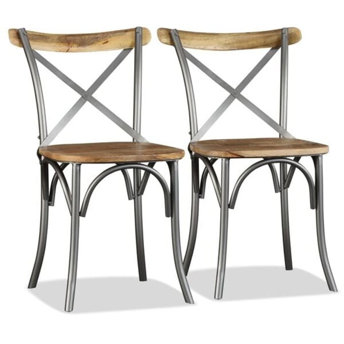 Lot de 2 Chaises Manguier Massif Industriel - Jusqu'à 35% de réduction