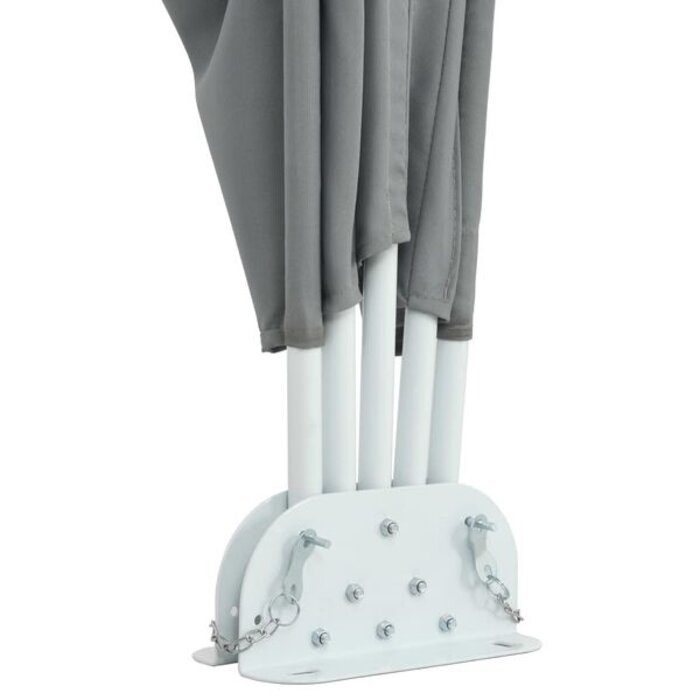 Paravent Rétractable pour Terrasse 240x160 cm Gris - Polyester et Acier