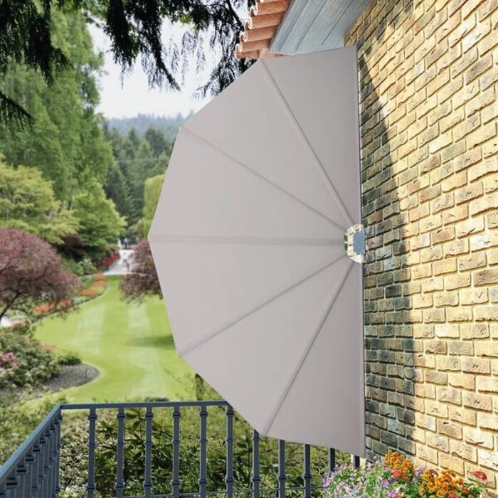 Paravent de terrasse pliable vidaXL 160 cm Crème - Polyester et Acier