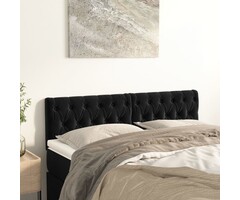 Tête de lit capitonnée 2 pcs 72x7x78/88 cm Velours Noir
