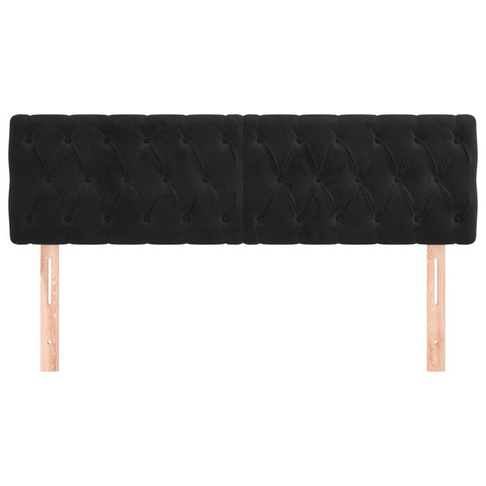 Tête de lit capitonnée 2 pcs 72x7x78/88 cm Velours Noir