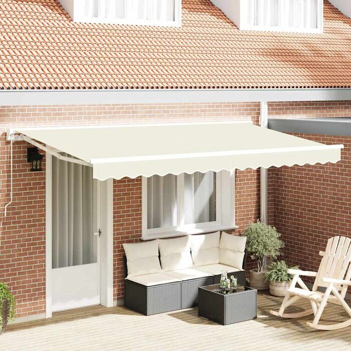 Auvent de remplacement pour parasol vidaXL, crème, 400 x 200 cm, toile de qualité