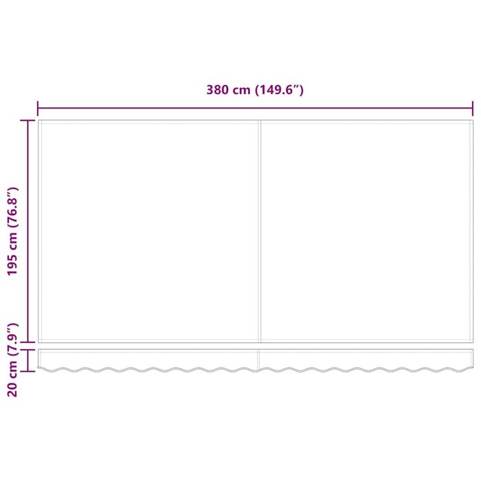 Auvent de remplacement pour parasol vidaXL, crème, 400 x 200 cm, toile de qualité