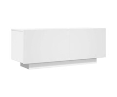 Meuble TV 100x35x40 cm Bois Composite Blanc - Meuble d'Outlet