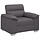 Fauteuil Gris 60 cm Similicuir