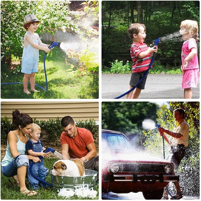 Tuyau d'arrosage extensible Yiting - 7,5m (jusqu'à 22,5m) - Bleu | Tuyaux de jardin flexibles | Outlet