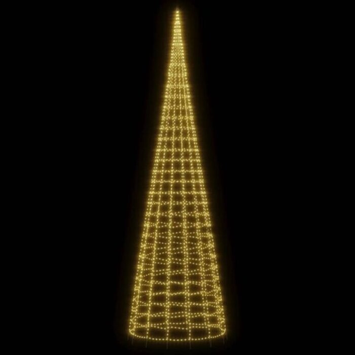Arbre de Noël Lumineux LED Câble Vert 3000 LED Blanc Chaud 800 cm pour Mât
