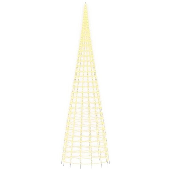 Arbre de Noël Lumineux LED Câble Vert 3000 LED Blanc Chaud 800 cm pour Mât