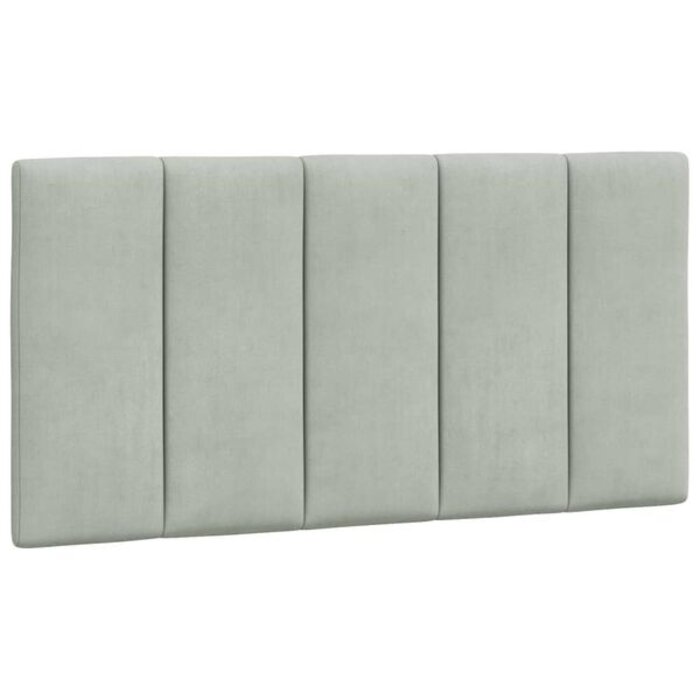 Coussin de tête de lit vidaXL 'Hanko' Gris Clair 100 cm Velours