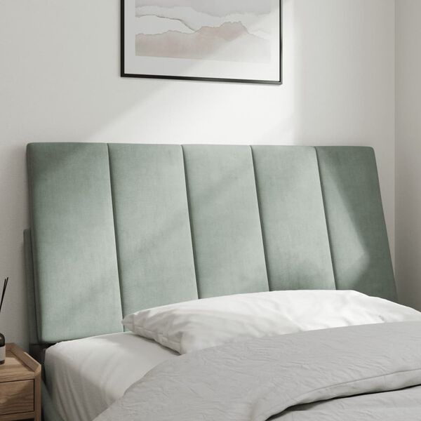 Coussin de tête de lit Velours Gris Clair 100cm - Jusqu'à 35% de réduction