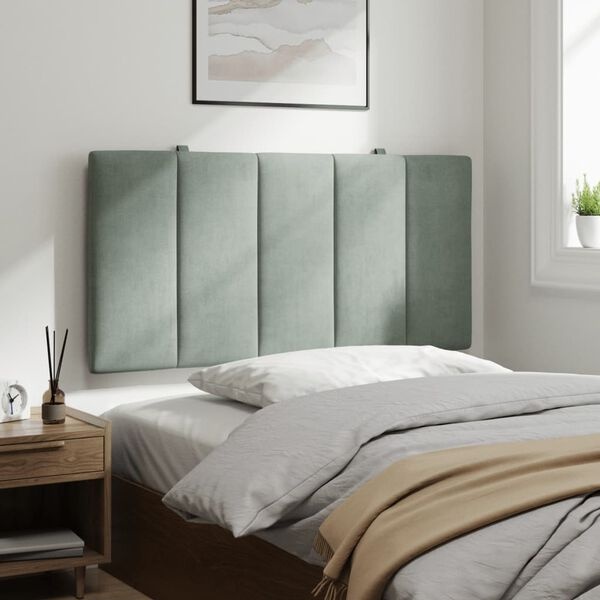 Coussin de tête de lit Velours Gris Clair 100cm - Jusqu'à 35% de réduction