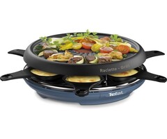 Appareil à Raclette 6 Personnes, Multifonction Raclette/Crêpe/Plancha, Revêtement Antiadhésif, Compact, Bleu Foncé