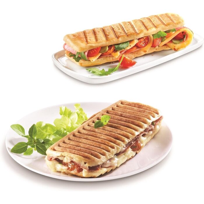 Appareil à Toast / Grill - Acier Inoxydable & Noir - Anti-adhésif - 700W