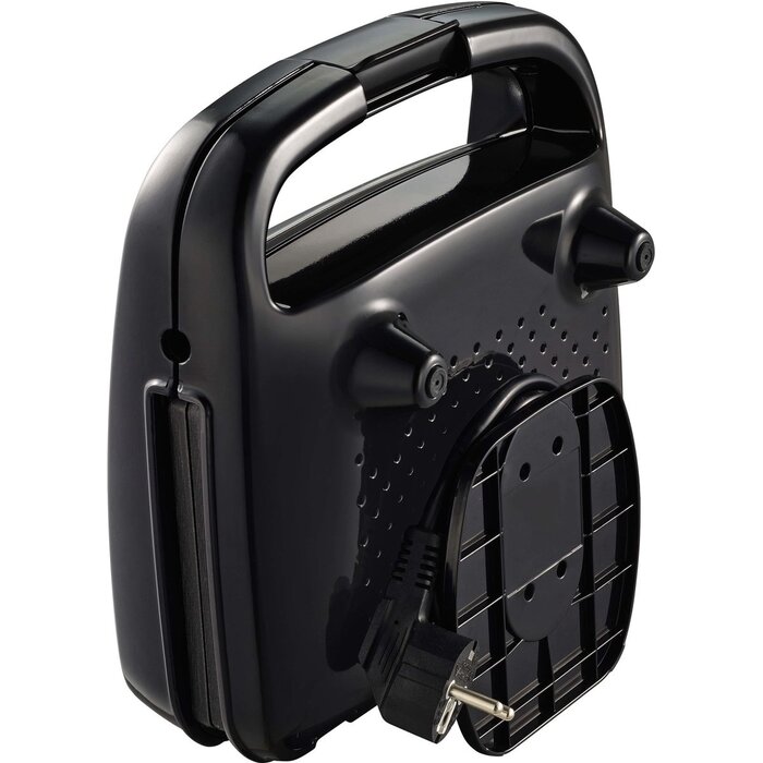 Appareil à Toast / Grill - Acier Inoxydable & Noir - Anti-adhésif - 700W