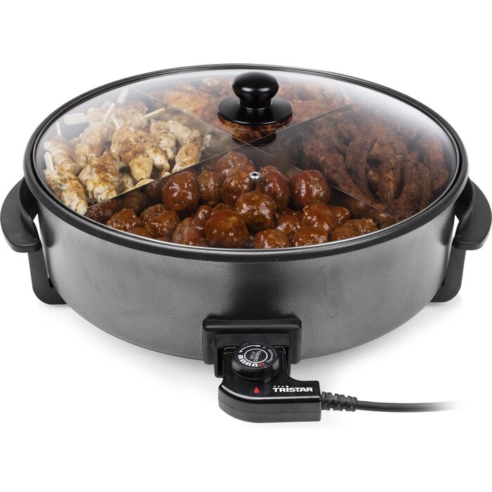 Poêle électrique 1500W Ø40cm, Température Max 250°C, Sans PFAS