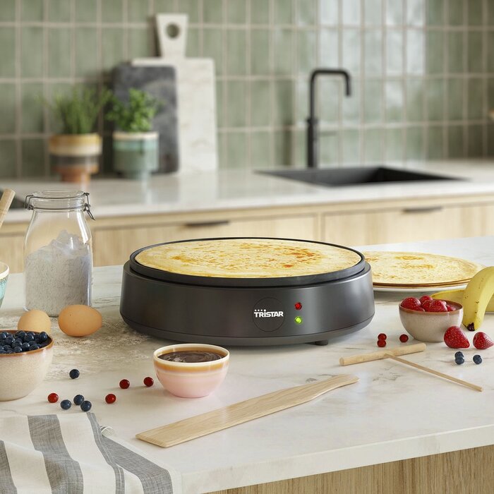 Machine à Crêpes et Pancakes Tristar BP-2627 - 1200W - 30cm - Noir