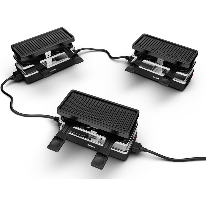 Set Raclette Rond Extensible Noir 2 Personnes - Tefal Plug & Share RE2308