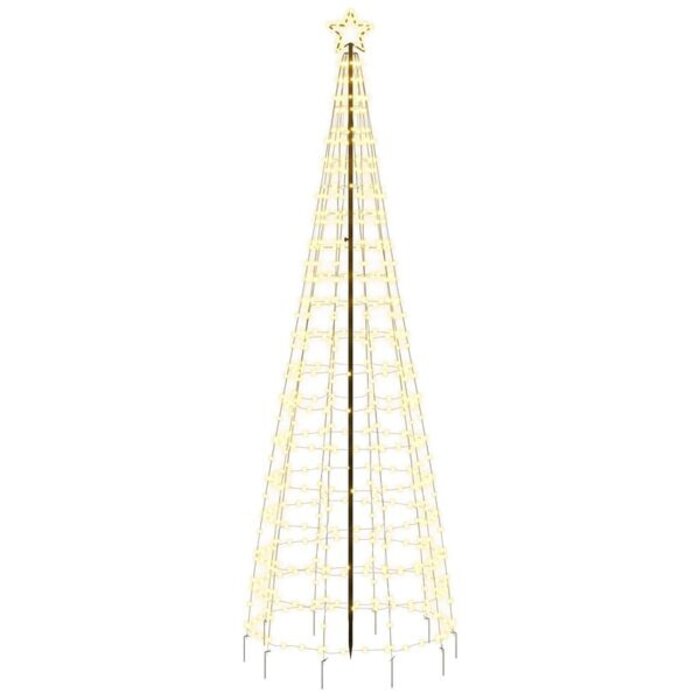 Arbre de Noël LED vidaXL avec pics, 570 LED blanc chaud, 300 cm