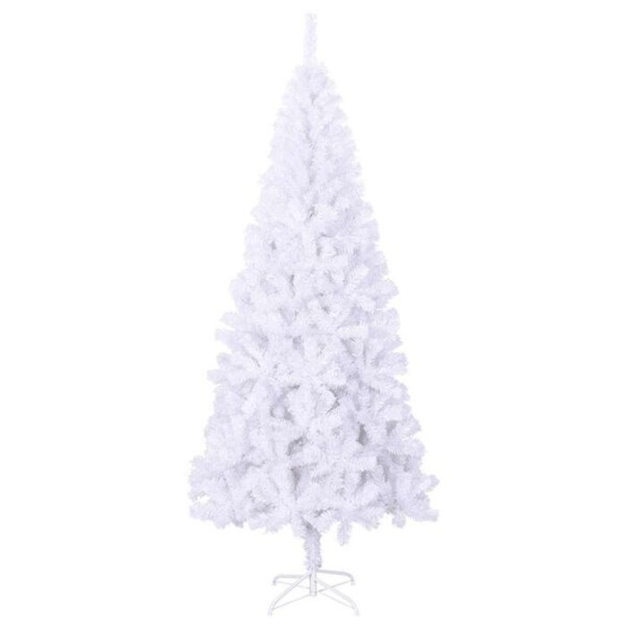 Sapin de Noël Artificiel Blanc 180 cm avec Support - PVC, 620 Branches, Intérieur