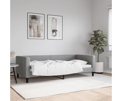 Canapé-lit 2-en-1 en tissu gris clair 90x200 cm