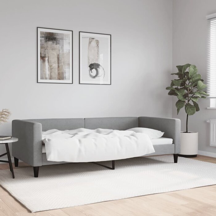 Canapé-lit 2-en-1 gris clair 90x200 cm - Jusqu'à 35% de réduction