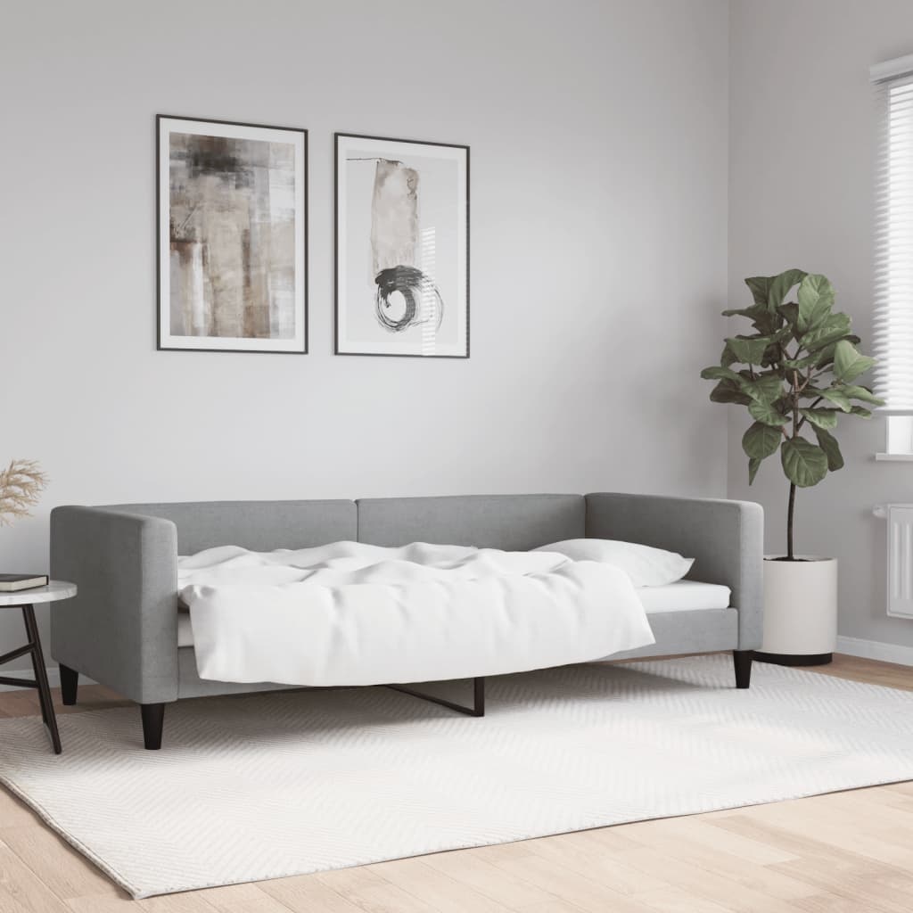 Canapé-lit 2-en-1 gris clair 90x200 cm - Jusqu'à 35% de réduction