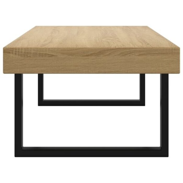 Table basse 120x60x40 cm MDF et Fer Marron Clair et Noir