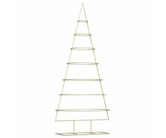 Arbre de Noël en Métal VidaXL avec Support, Doré, 210 cm, Acier Revêtu par Poudre