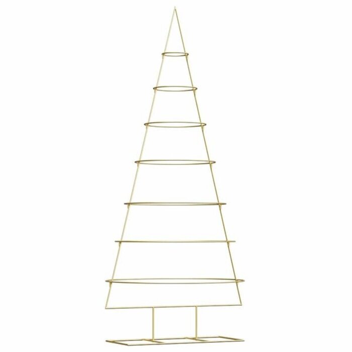 Arbre de Noël en Métal VidaXL avec Support, Doré, 210 cm, Acier Revêtu par Poudre