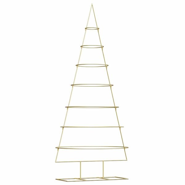 Arbre de Noël en Métal VidaXL avec Support, Doré, 210 cm, Acier Revêtu par Poudre