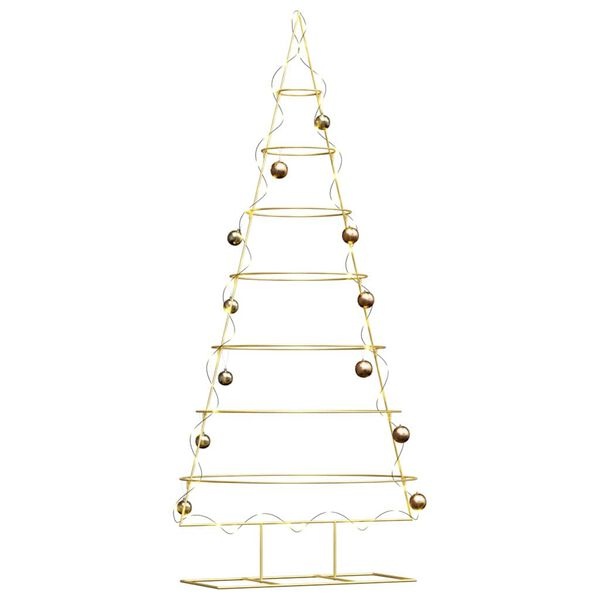 Arbre de Noël en Métal VidaXL avec Support, Doré, 210 cm, Acier Revêtu par Poudre