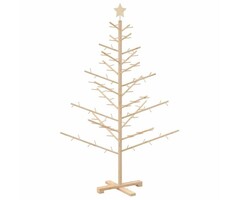 Arbre de Noël en Bois Naturel 150 cm Pin Massif - Style Moderne & Épuré