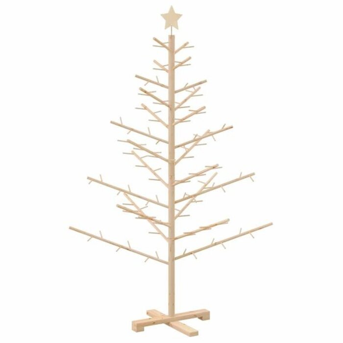 Arbre de Noël en Bois Naturel 150 cm Pin Massif - Style Moderne & Épuré