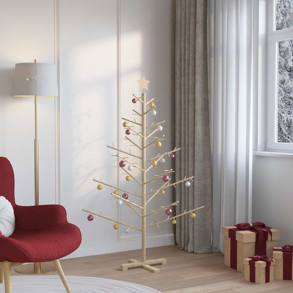 Arbre Noël Bois Naturel 150 cm Style Épuré - Jusqu'à 35% de rabais !