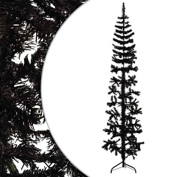 Sapin de Noël Artificiel Demi-Slim Noir 240cm - Jusqu'à 35% de réduction !