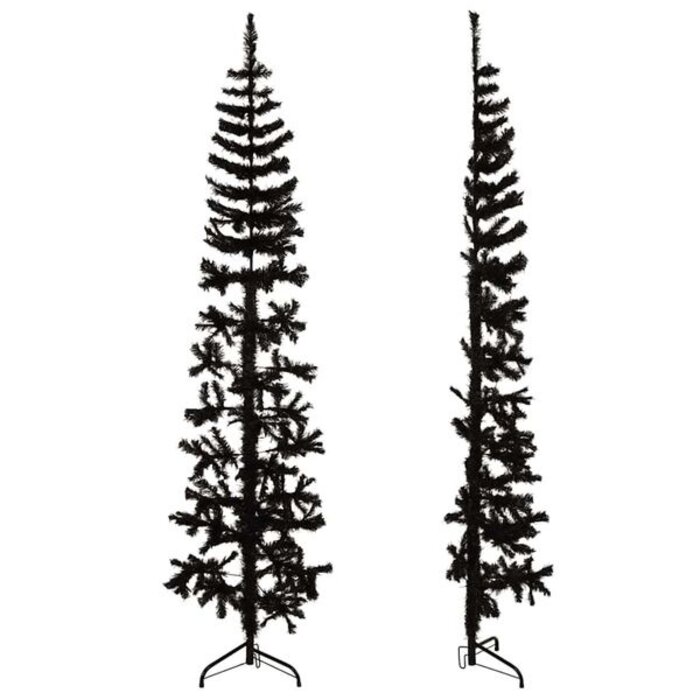 Sapin de Noël Artificiel Demi-Slim Noir 240cm - Jusqu'à 35% de réduction !