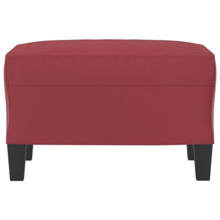 Repose-pieds / Pouf 60x50x41 cm Similicuir Rouge Vin