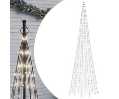 Arbre de Noël LED pour mât de drapeau vidaXL, 1534 LEDs Blanc froid, 500 cm