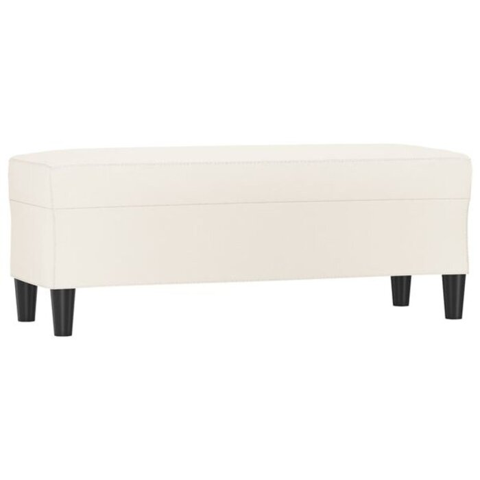 Banc 100x35x41 cm Similicuir Crème - Élégant et Confortable