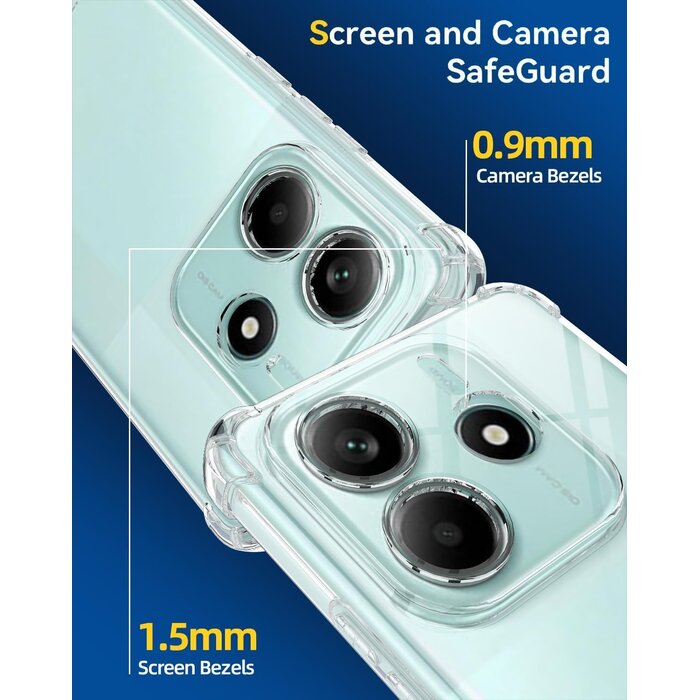 Coque Silicone Transparente TPU avec 2 Protections d'Écran pour Xiaomi Redmi Note 14 5G