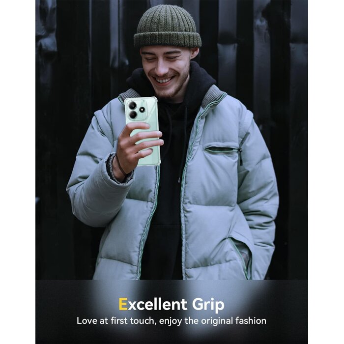 Coque Silicone Transparente TPU avec 2 Protections d'Écran pour Xiaomi Redmi Note 14 5G