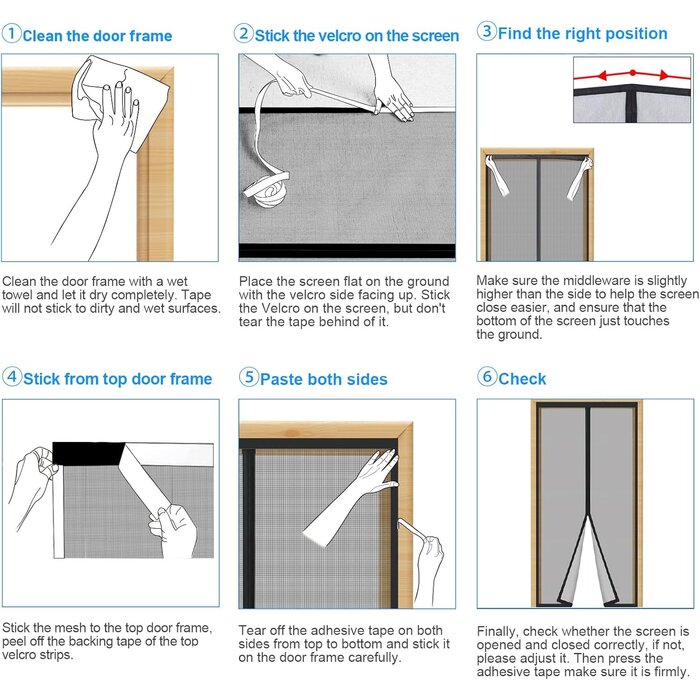 Moustiquaire Magnétique Porte Balcon | Protection Insectes 95x220cm - Noir