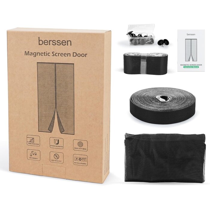 Moustiquaire Magnétique Porte Balcon | Protection Insectes 95x220cm - Noir