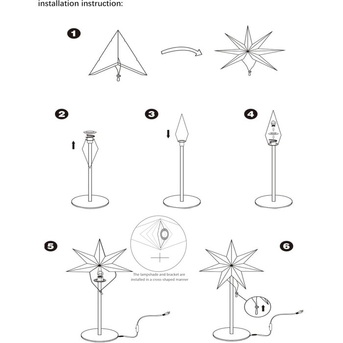 Étoile de Noël sur Pied Lumineuse - Papier LED Ø 45 cm, Lumière Blanc Chaud, Décoration Intérieure Fenêtre