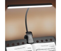 Lampe de pupitre 57 LED Noir, 3 Couleurs, 5 Niveaux de Luminosité, Rechargeable USB-C