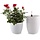 Lot de 4 pots de fleurs auto-arrosants blancs en plastique, 15 cm, pour intérieur/extérieur
