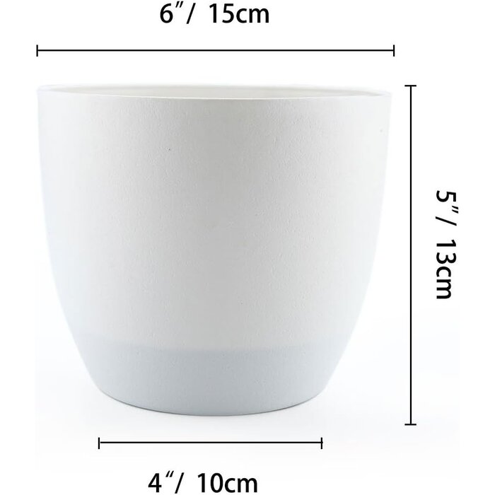 Lot 4 pots de fleurs auto-arrosants blancs 15cm - Jusqu'à -30% !