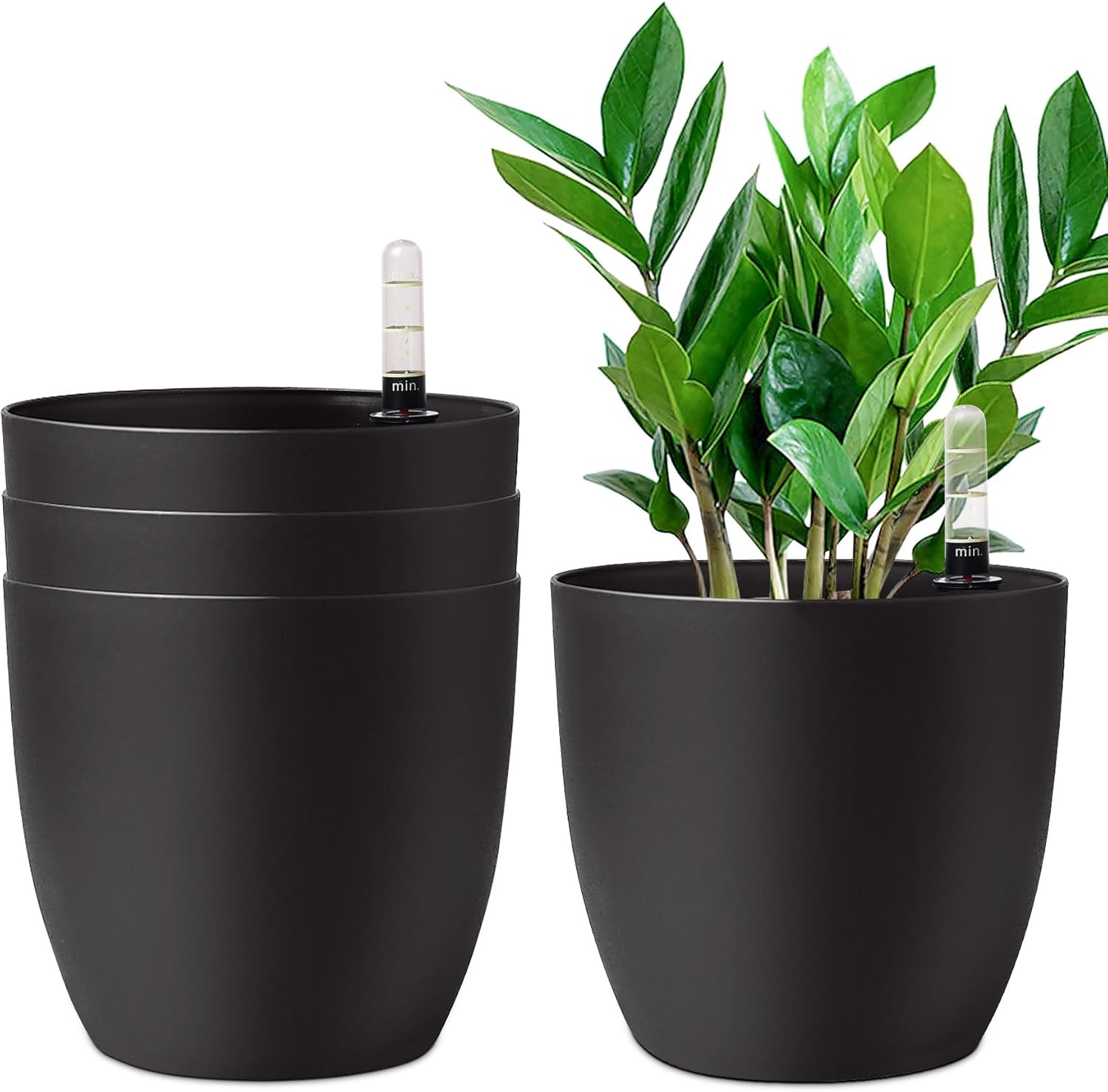 Lot 4 pots de fleurs auto-arrosants blancs 15cm - Jusqu'à -30% !